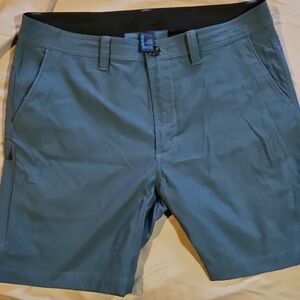 Prana Men's Teal Flat-Front Stretch Shorts
